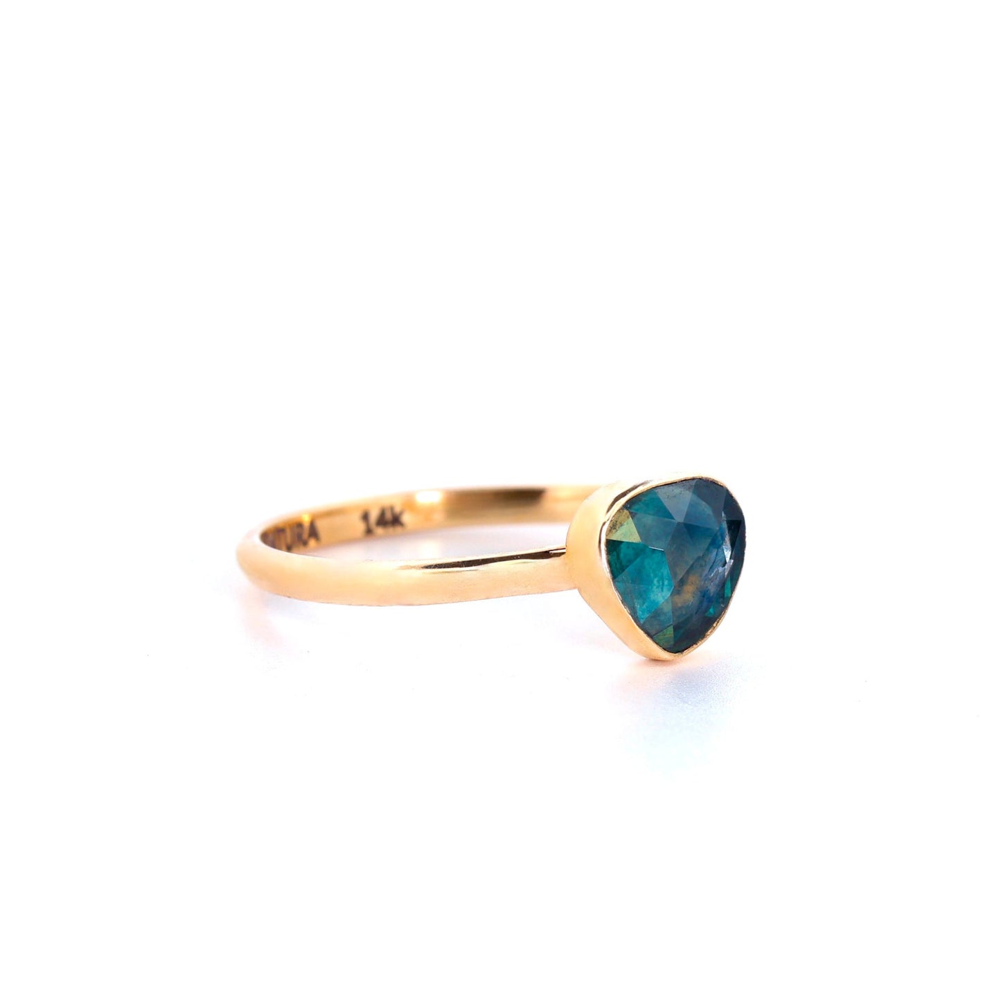 14k Yellow Gold & Montana Sapphire Ring