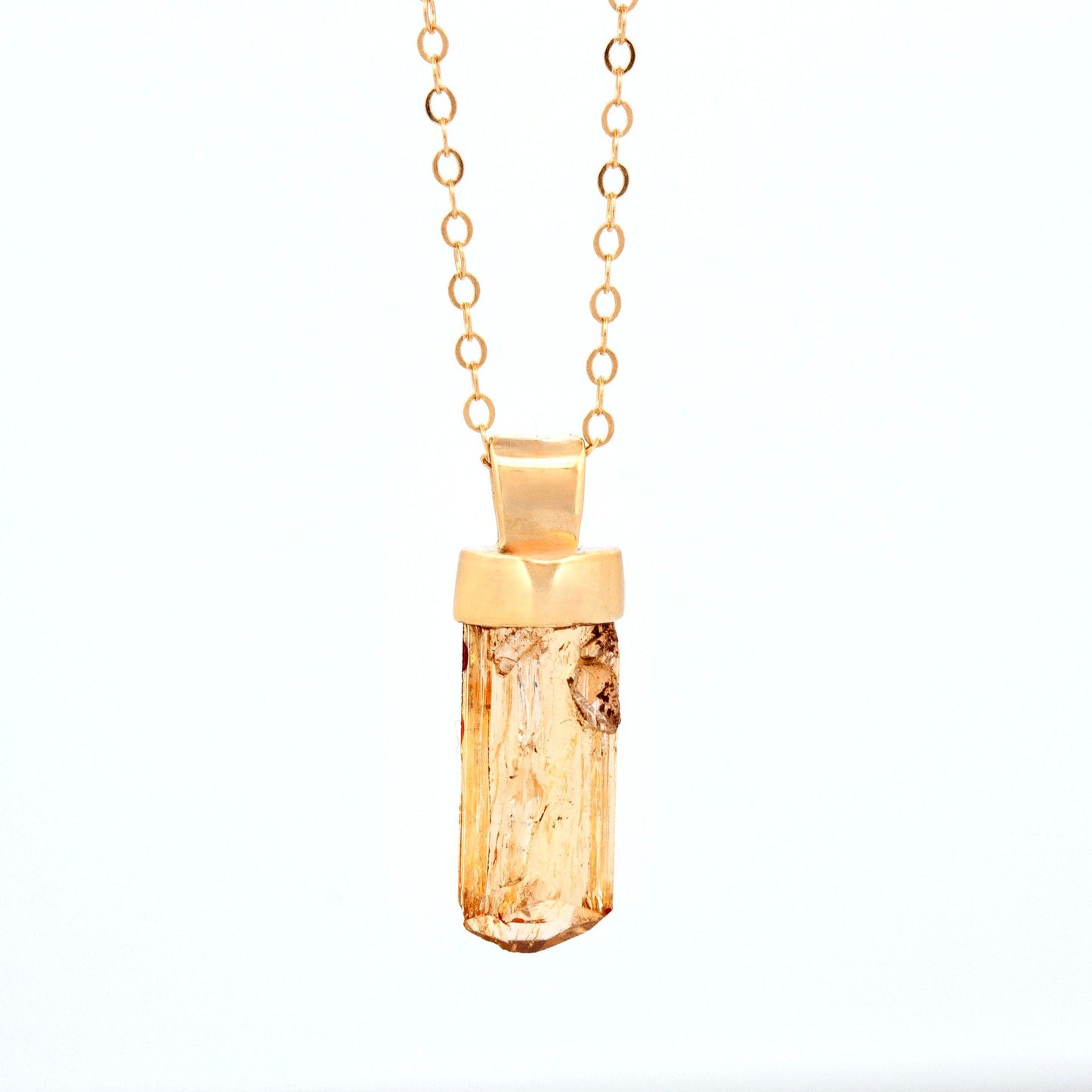 14k yellow gold raw imperial topaz