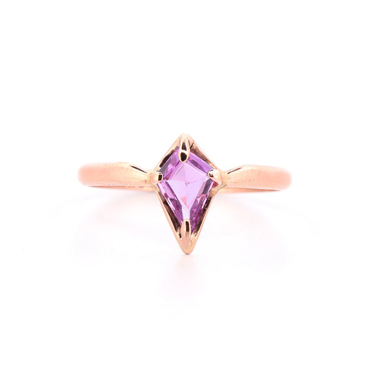 14k Rose Gold Pink Sapphire Kite Ring