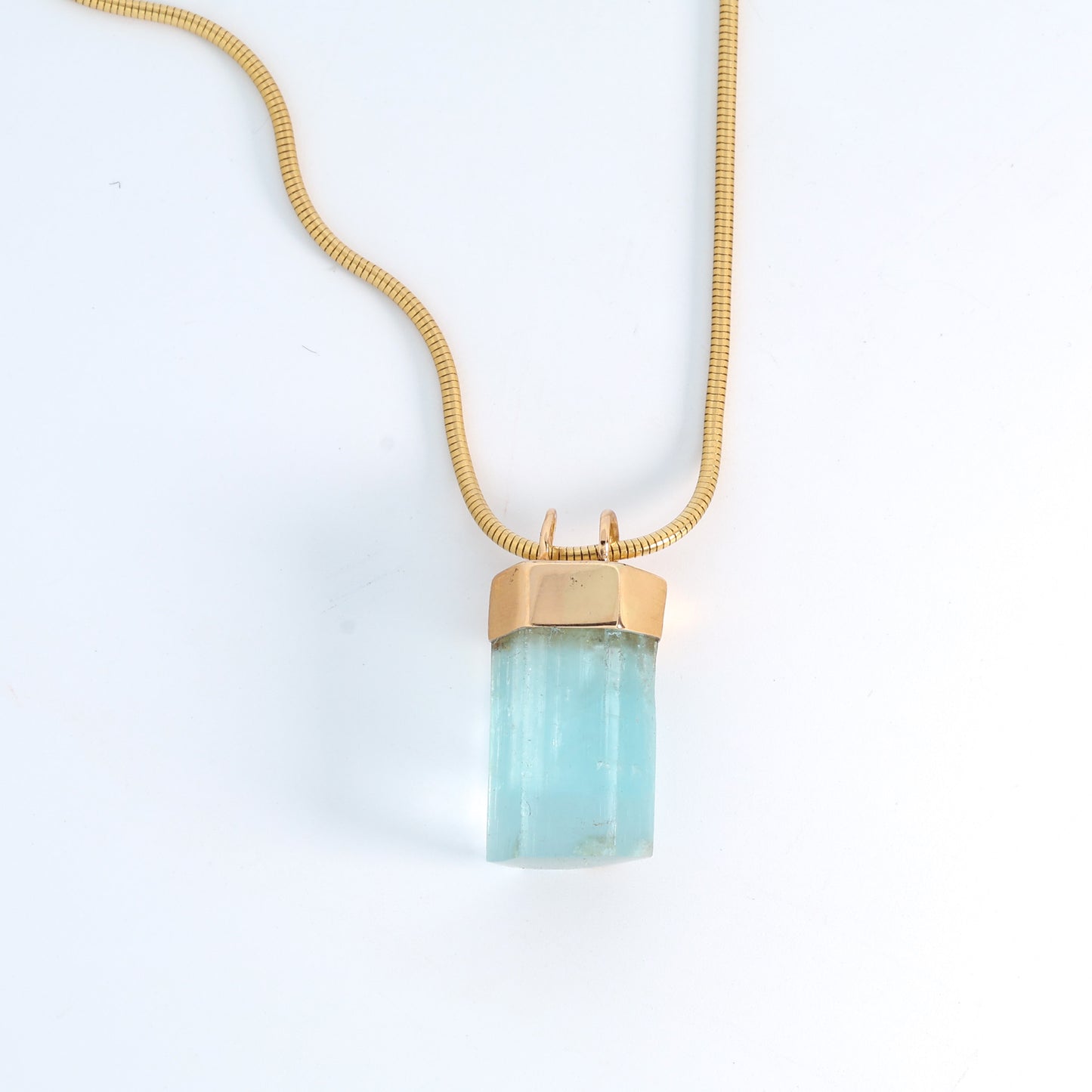 Aquamarine & 14k Gold Pendant