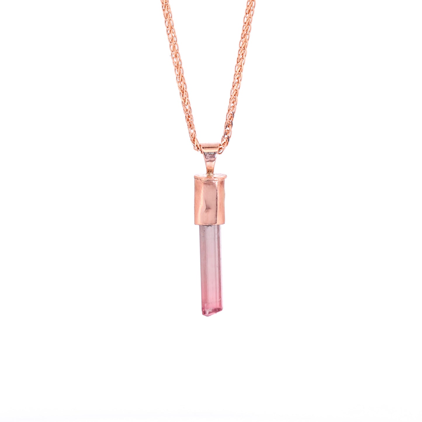 Pink Tourmaline in 14k Rose Gold Pendant