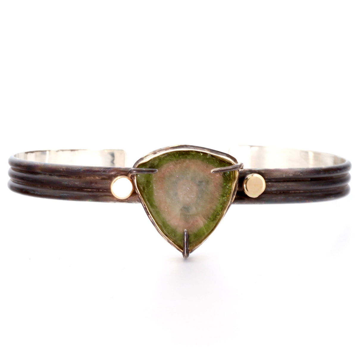 Black & Gold Tourmaline Cuff Bracelet
