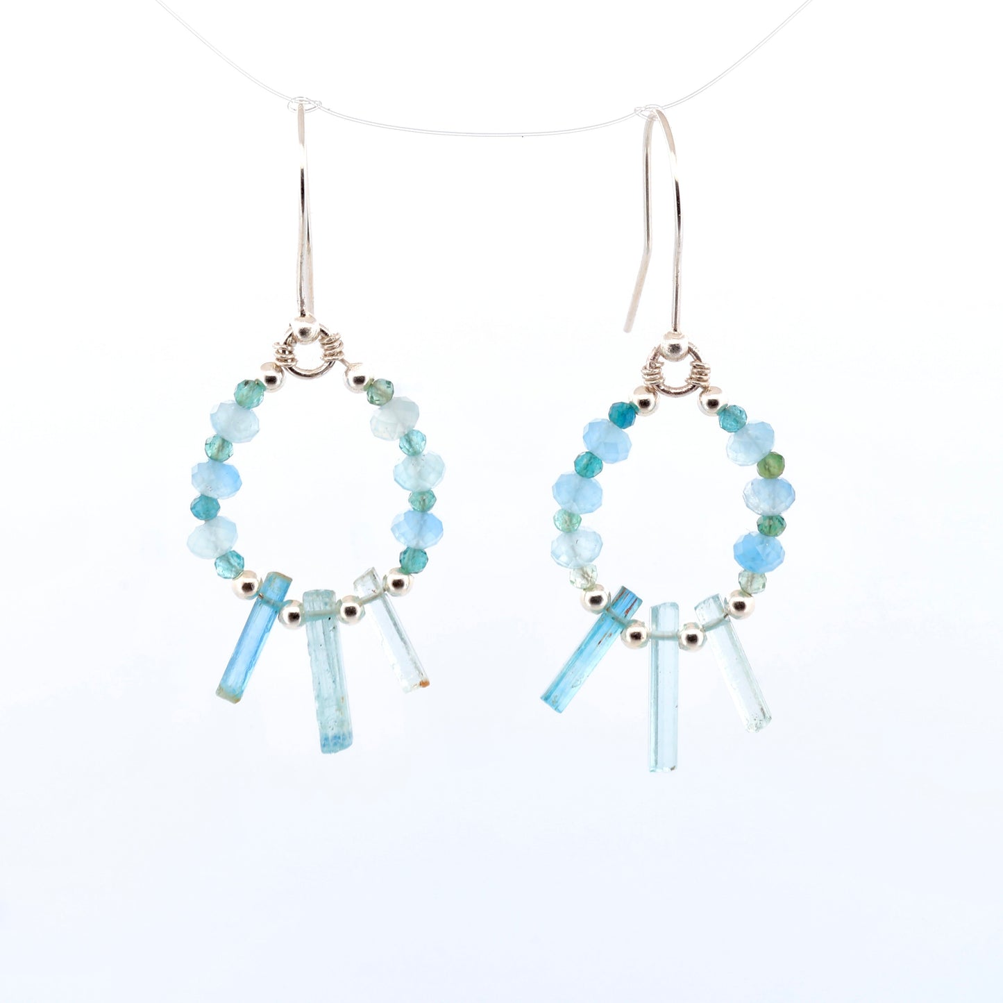 Raw Aquamarine Crystal Earrings, large
