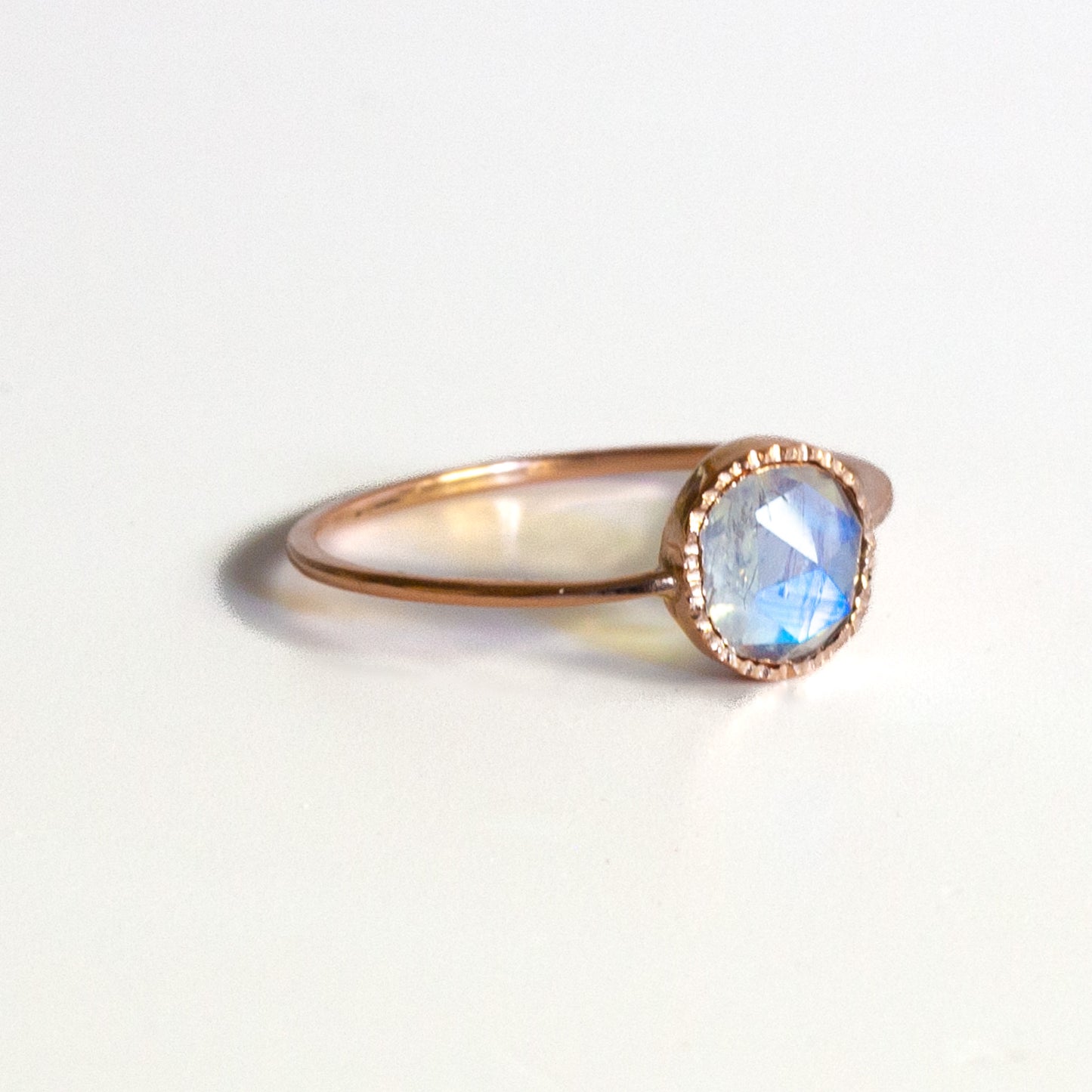 14k rose gold moonstone ring