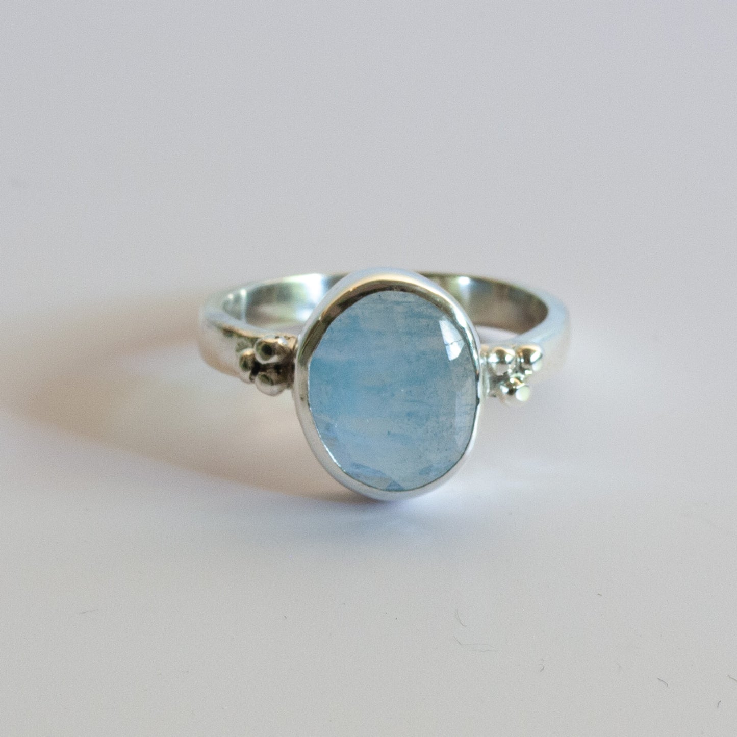 sterling silver aquamarine ring