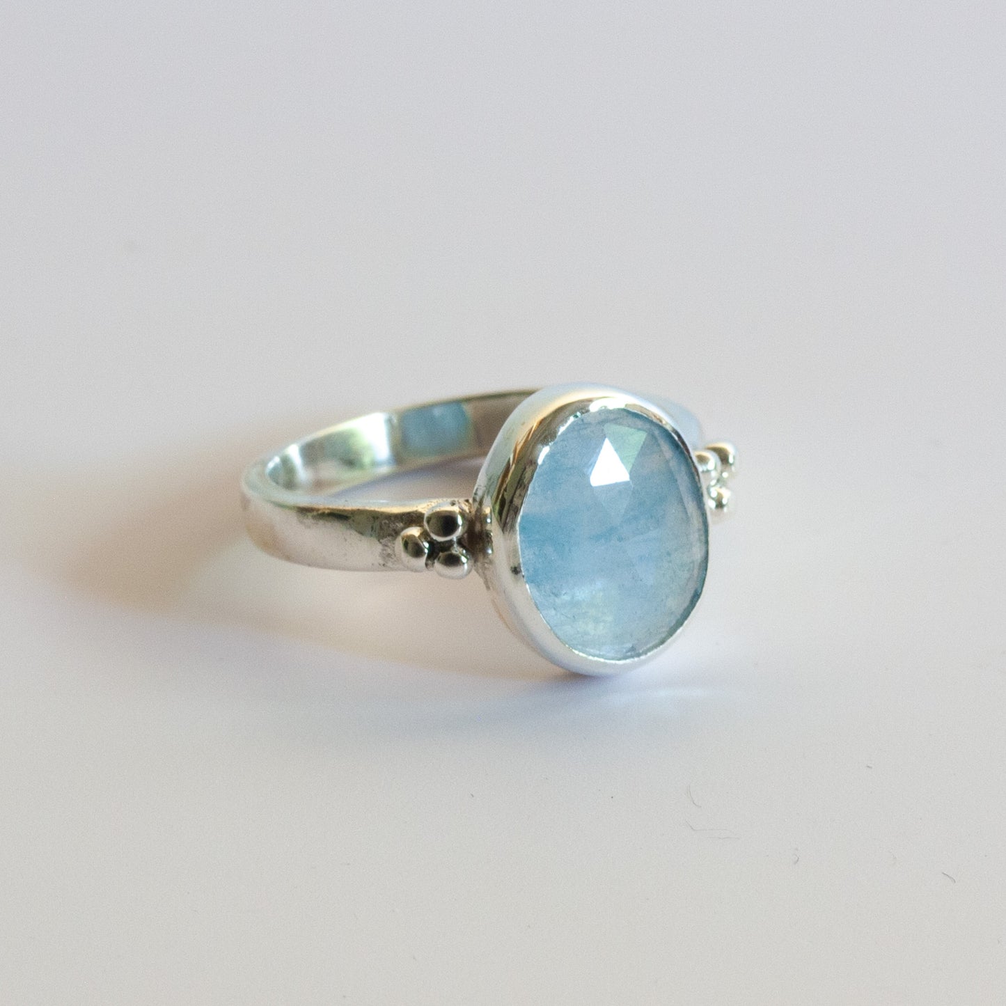sterling silver aquamarine ring