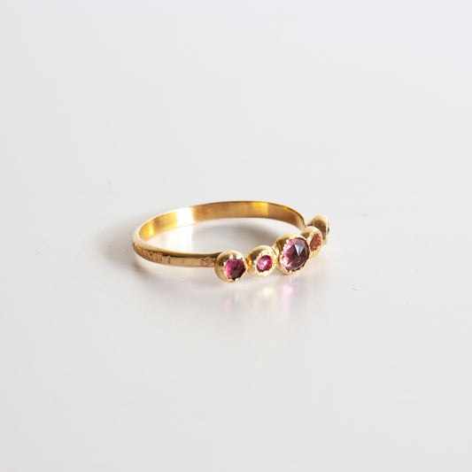 14k Tourmaline Hammered Quinn Ring