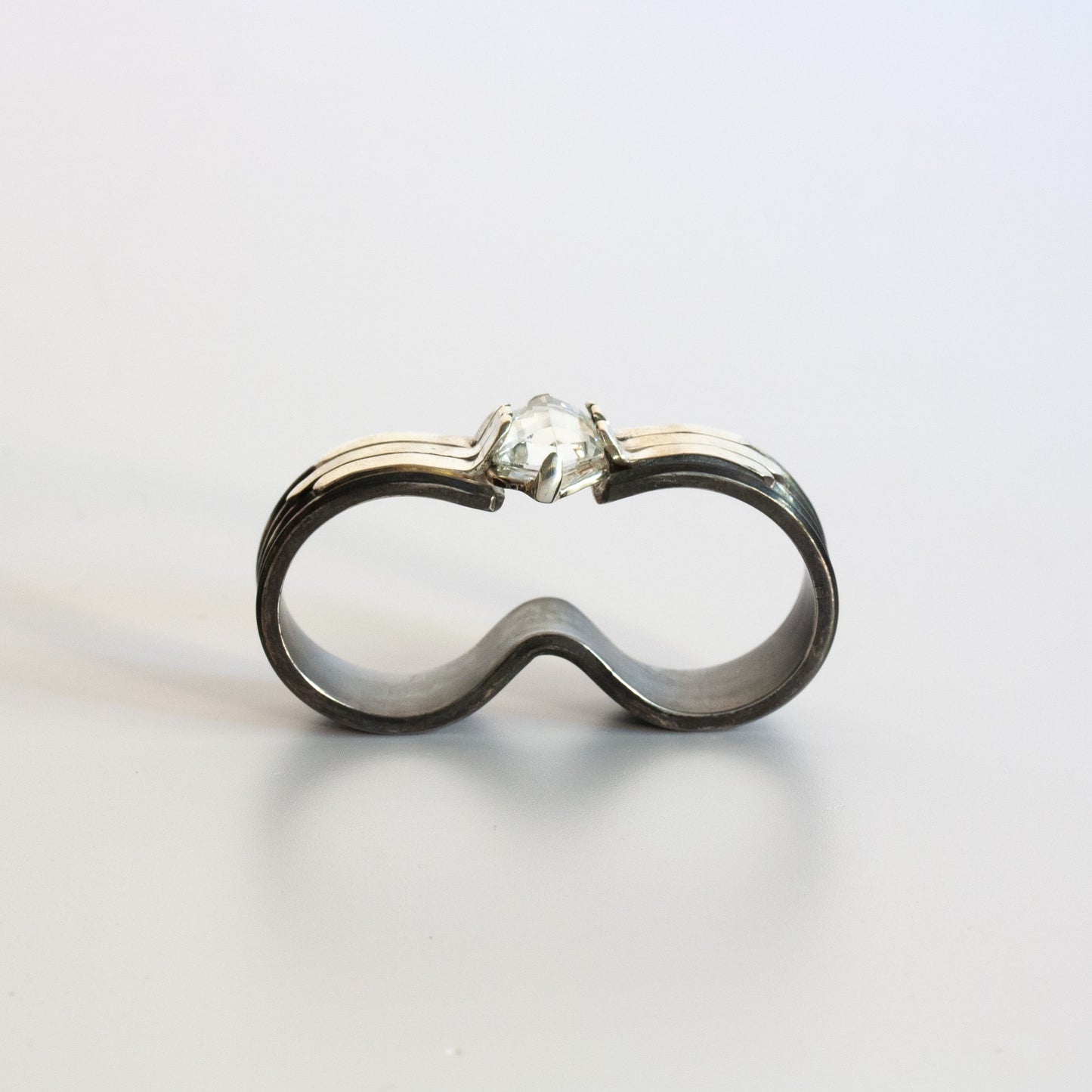 Sterling Silver Two-Finger Quartz Ring