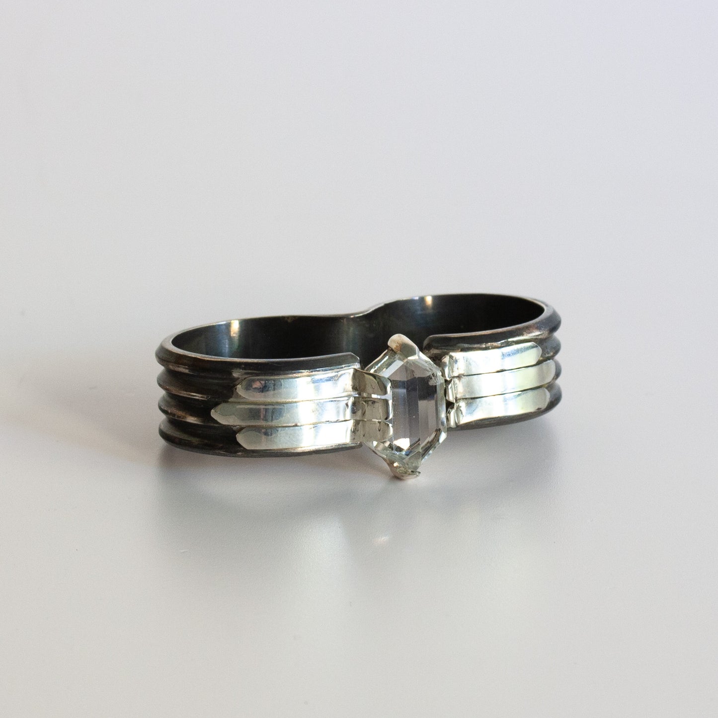 Sterling Silver Two-Finger Quartz Ring
