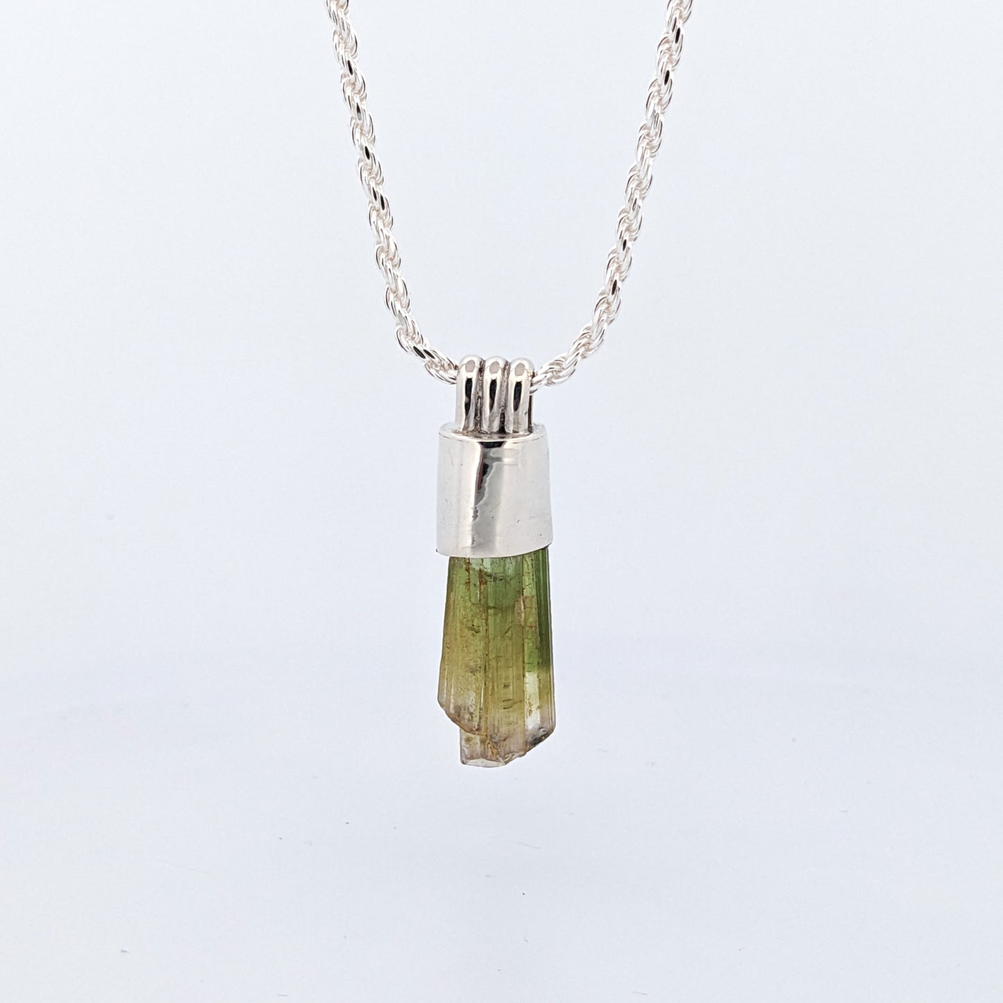 Green tourmaline Silver Pendant