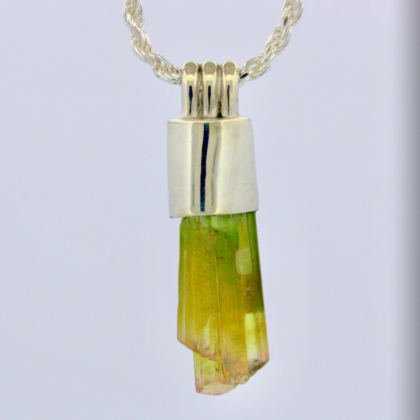 Green tourmaline Silver Pendant