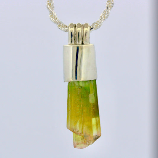 Green tourmaline Silver Pendant
