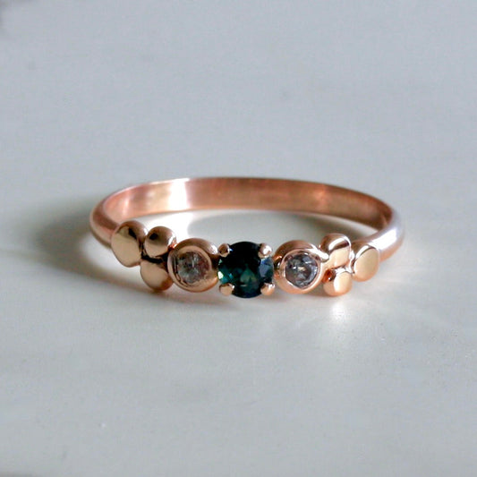14k rose gold sapphire ring