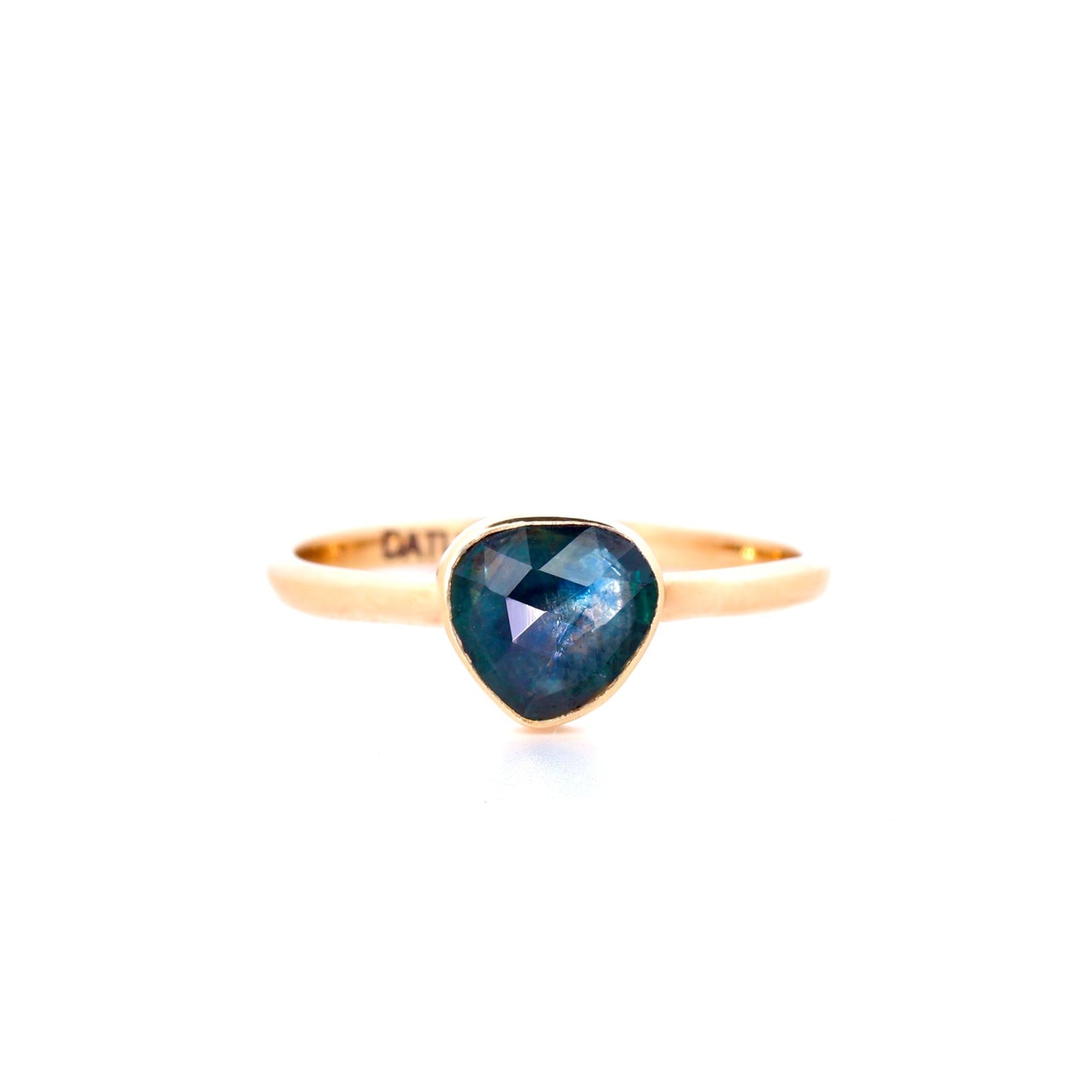14k Yellow Gold & Montana Sapphire Ring