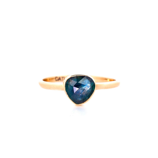 14k Yellow Gold & Montana Sapphire Ring