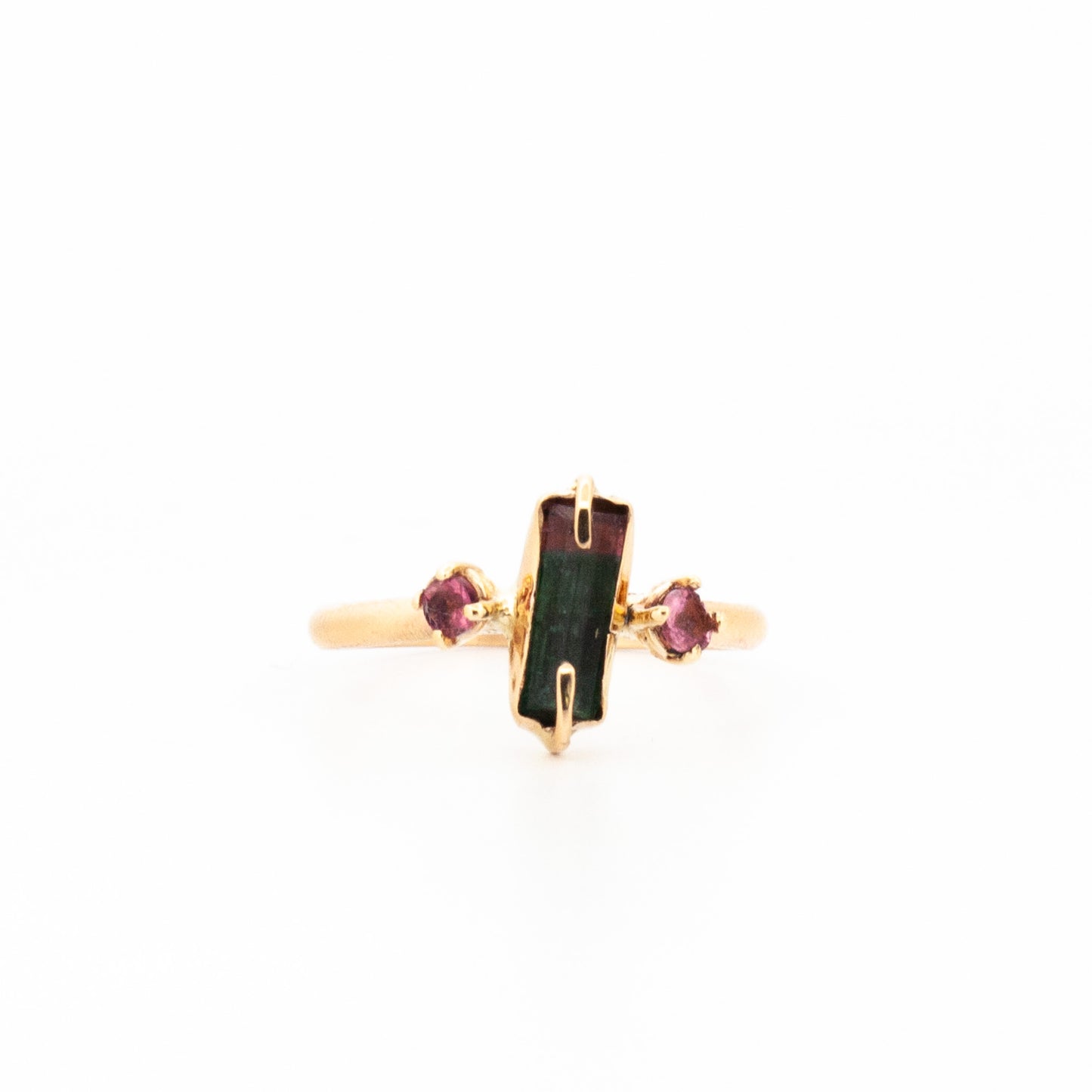 14k Gold Cross Tourmaline Ring