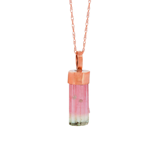 14k Rose Gold Tourmaline Pendant