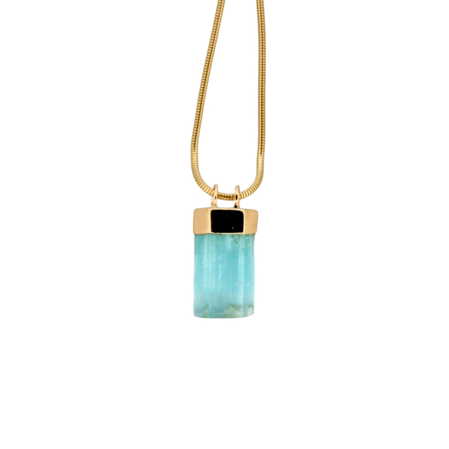 Aquamarine & 14k Gold Pendant