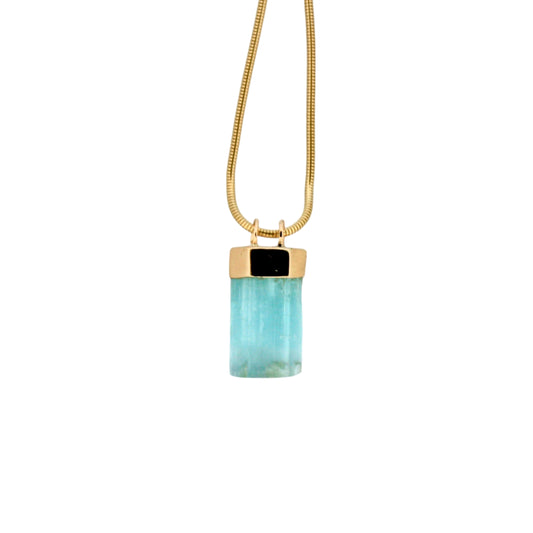 Aquamarine & 14k Gold Pendant