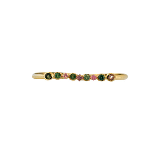 14k yellow gold 2 finger sapphire ring