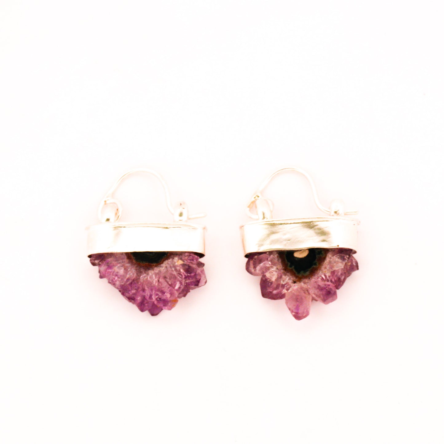 Extra Small Silver Amethyst Earrings