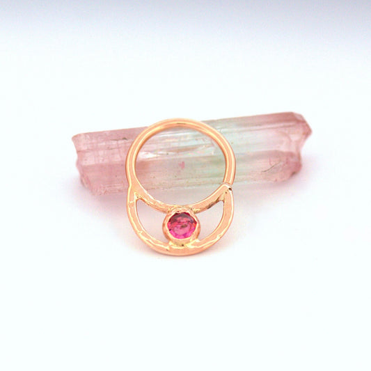 14k rose gold tourmaline septum