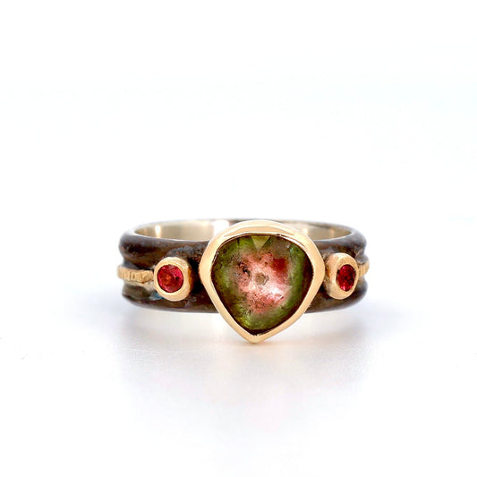 Black & Gold Tourmaline Cigar Ring