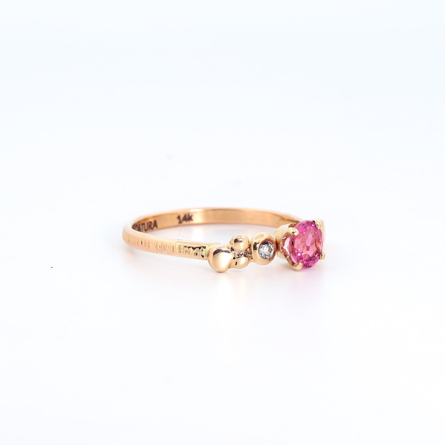 14k Yellow Gold Tourmaline & Sapphire Ring