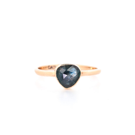 14k Yellow Gold & Montana Sapphire Ring