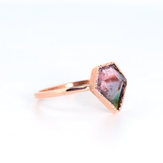 14k Rose Gold & Tourmaline Shield Ring