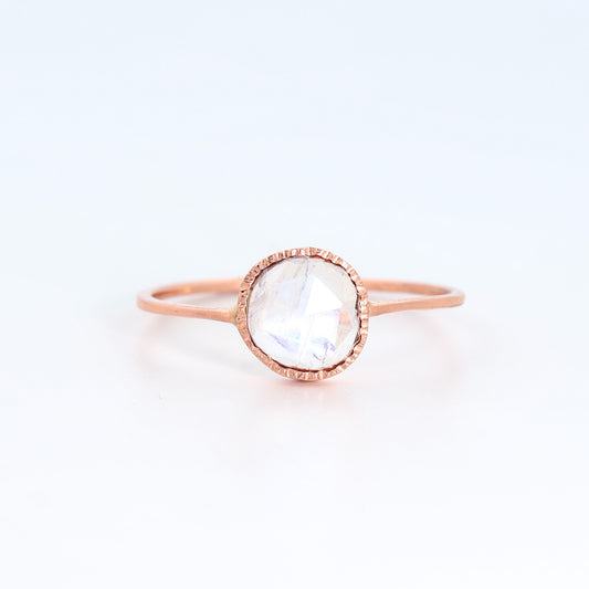 14k Rose Gold Moonstone Ring