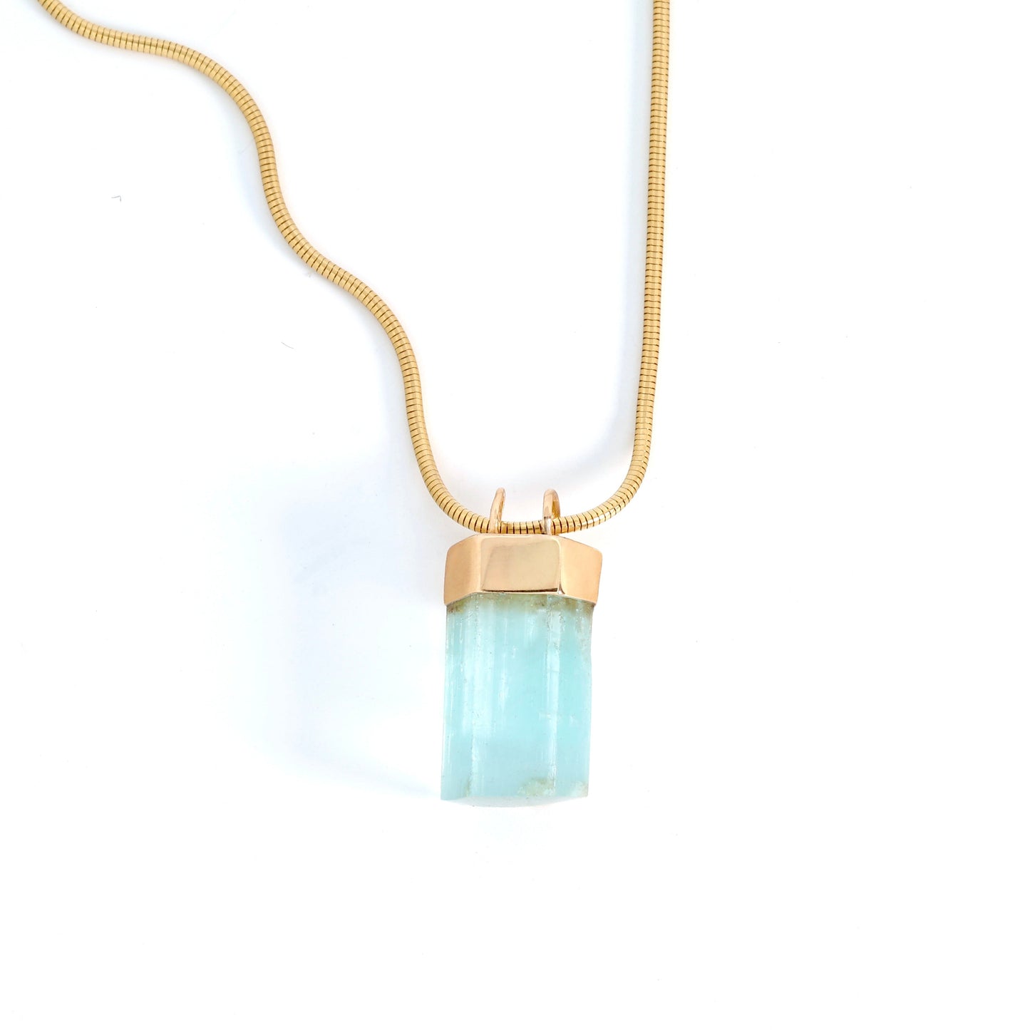 Aquamarine & 14k Gold Pendant