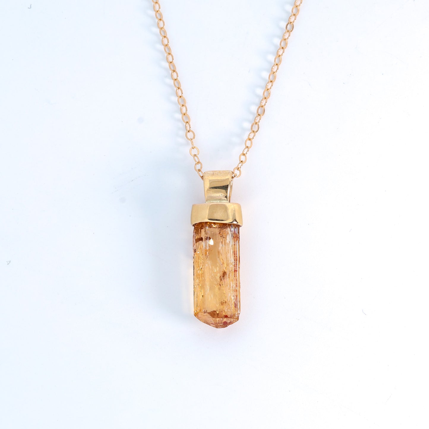 14k Yellow Gold & Raw Imperial Topaz Pendant