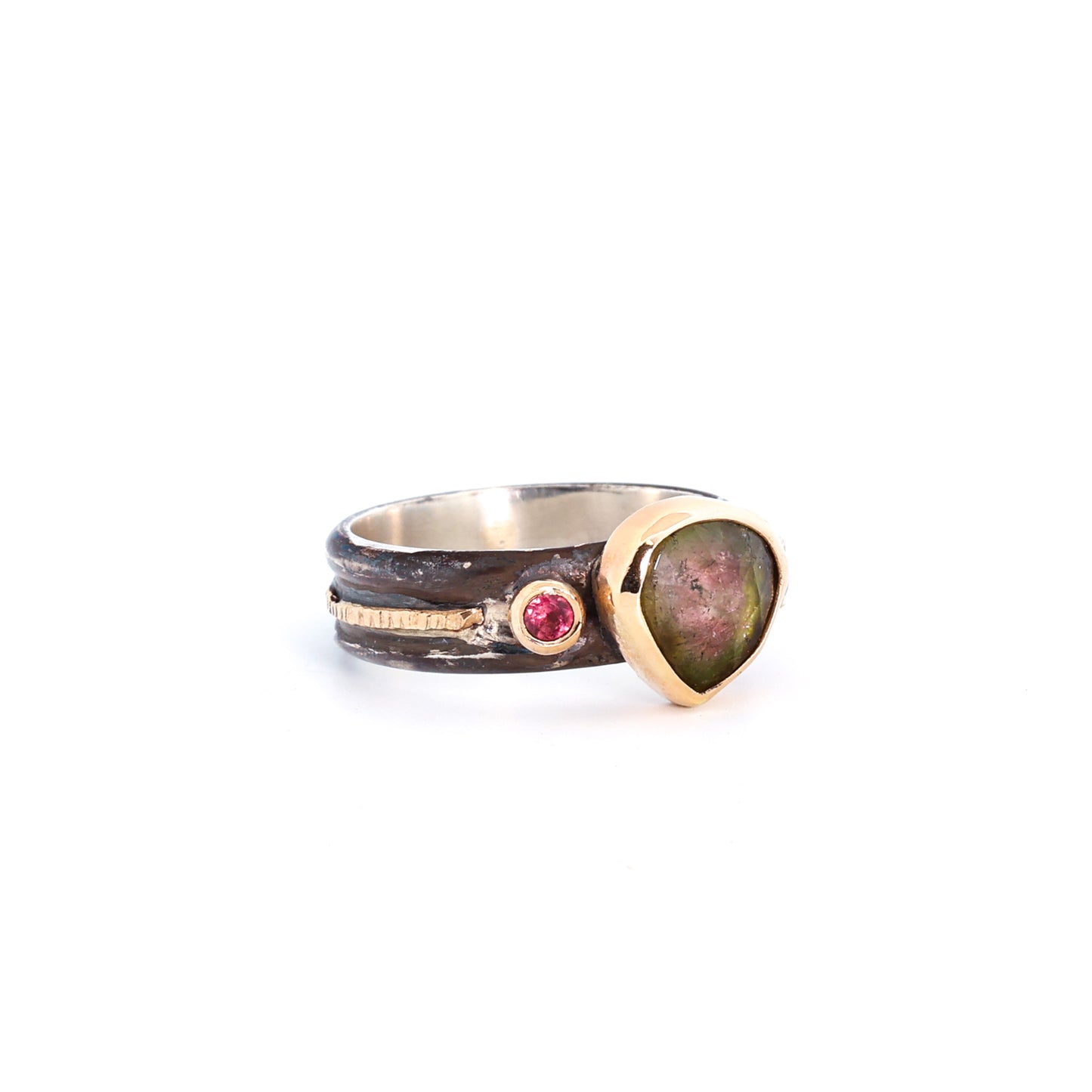 Black & Gold Tourmaline Cigar Ring