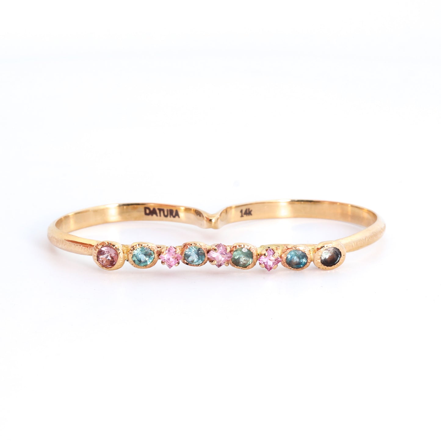14k Yellow Gold 2-Finger Sapphire Ring