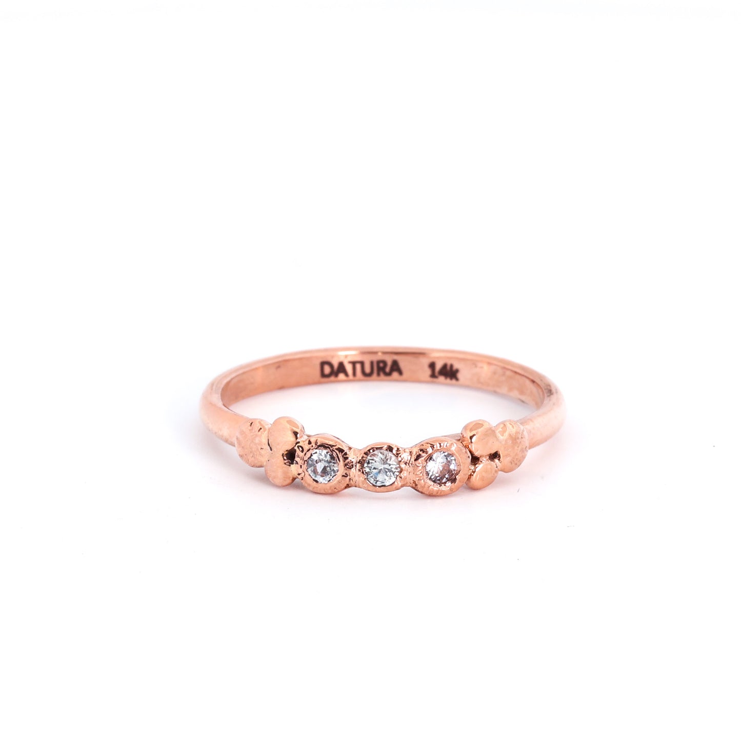14k Rose Gold Triple Sapphire Ring