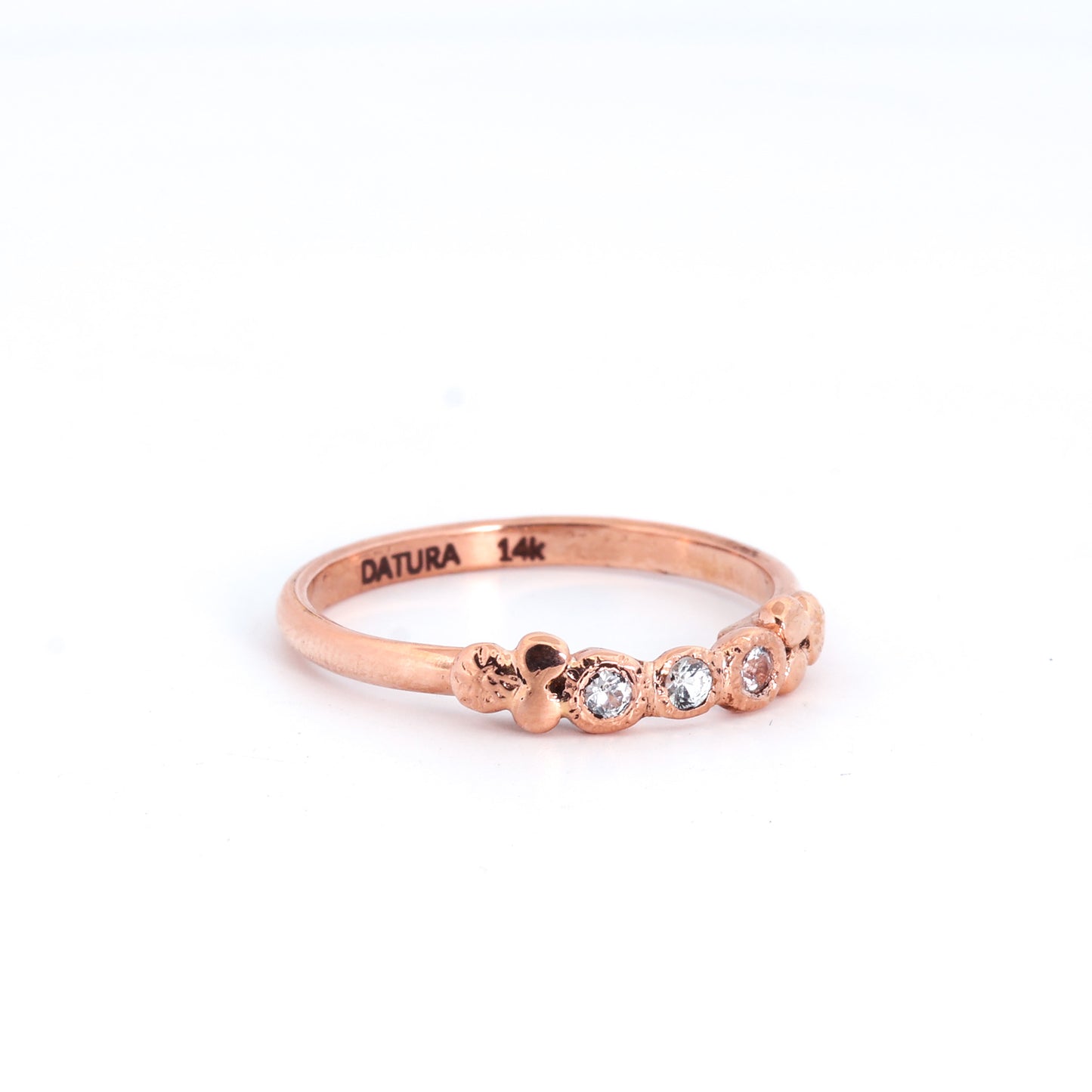 14k Rose Gold Triple Sapphire Ring
