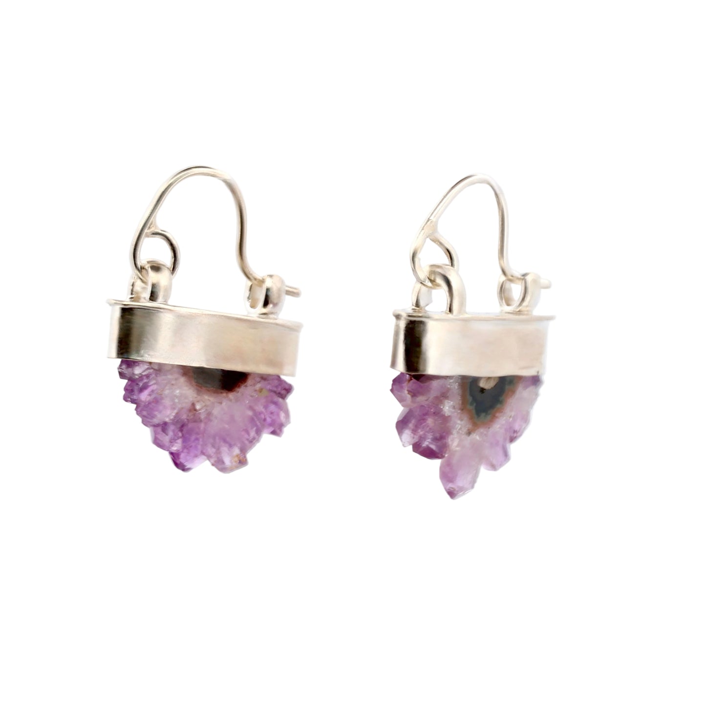Extra Small Silver Amethyst Earrings