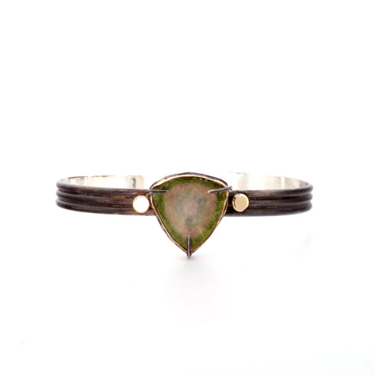 Black & Gold Tourmaline Cuff Bracelet