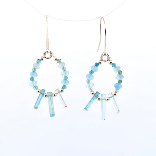 Raw Aquamarine Crystal Earrings, large