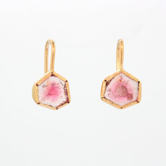 14k Yellow Gold Tourmaline Earrings