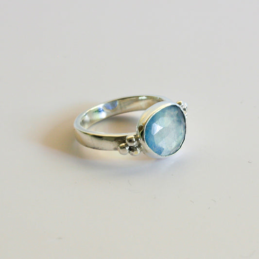 sterling silver aquamarine ring