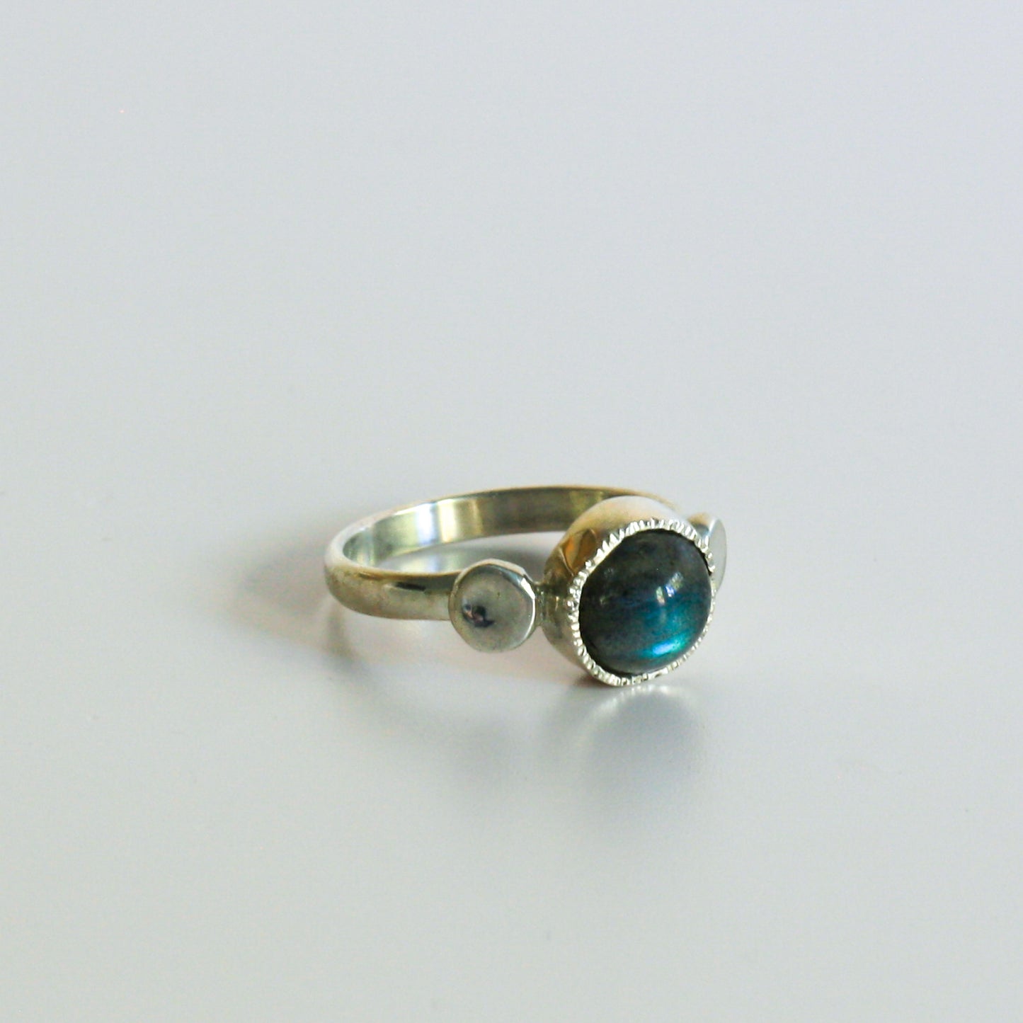 Silver and Labradorite Ring