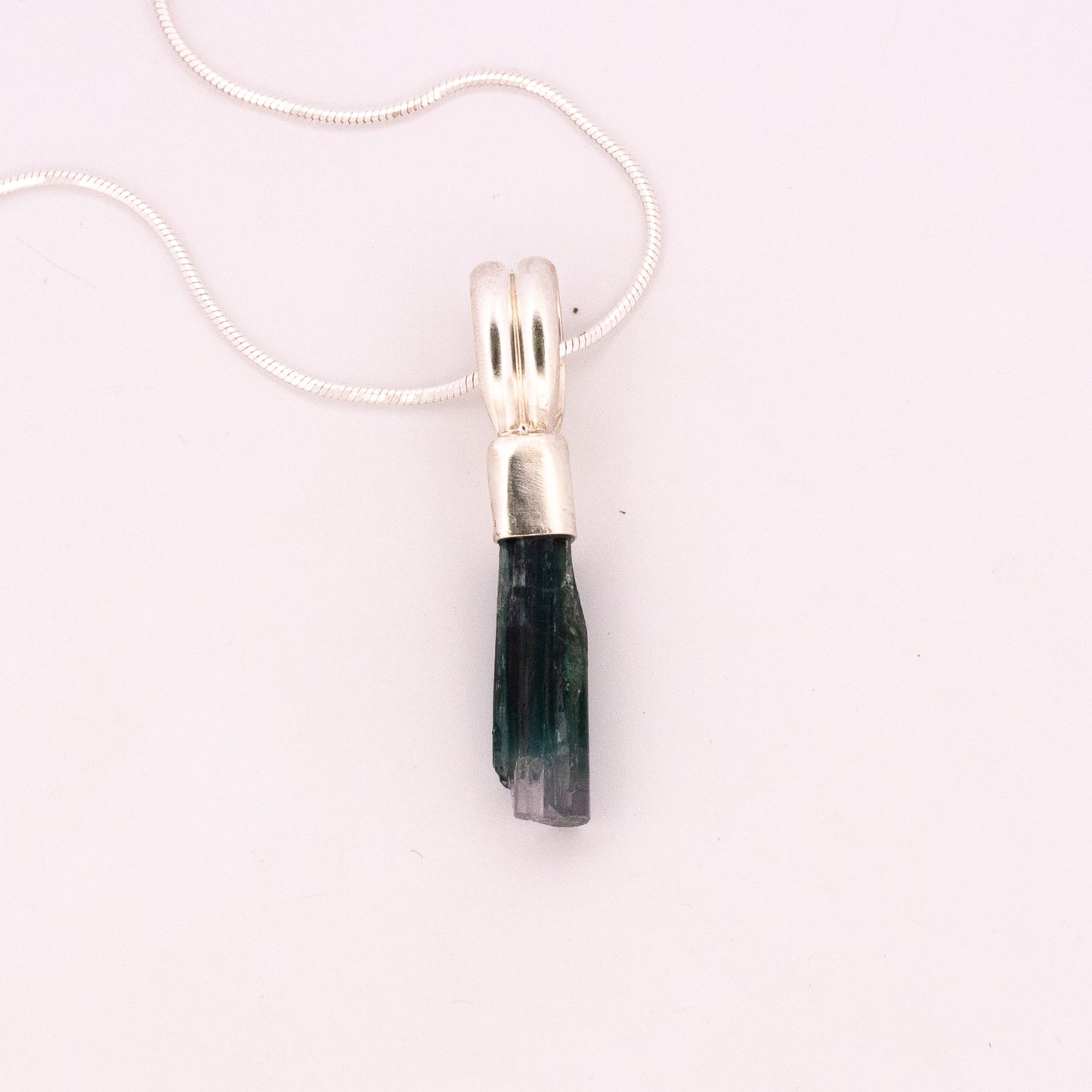 Sterling Silver & Green Tourmaline Pendant