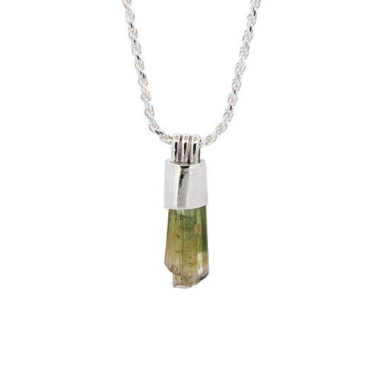 Green tourmaline Silver Pendant