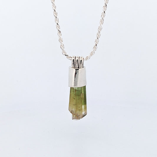 Green tourmaline Silver Pendant